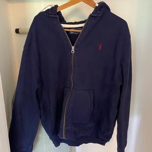 Navy Polo Ralph Lauren zip up hoodie - XL